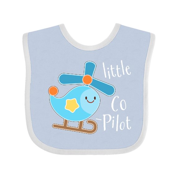 Inktastic Little Co-pilot Cute Helicopter Boys or Girls Baby Bib