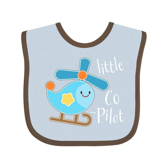 Inktastic Little Co-pilot Cute Helicopter Boys or Girls Baby Bib