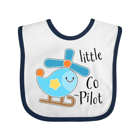 Inktastic Little Co-Pilot- Cute Helicopter Boys or Girls Baby Bib
