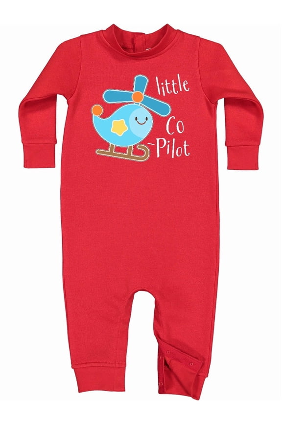 Little Co-pilot Cute Helicopter Baby Fleece Romper