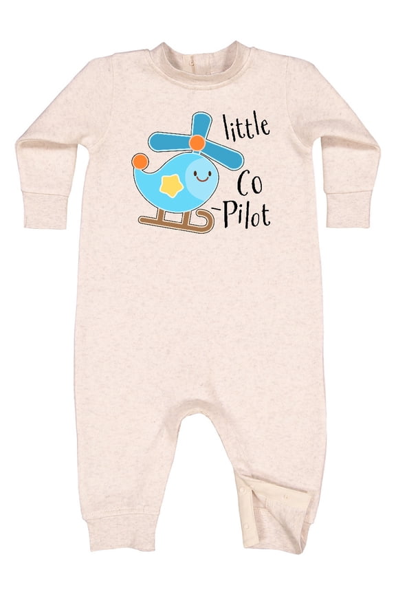 Little Co-pilot Cute Helicopter Baby Fleece Romper