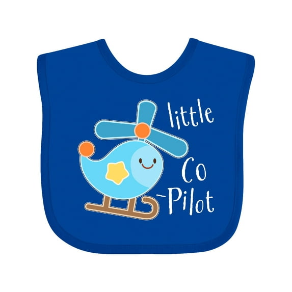Inktastic Little Co-pilot Cute Helicopter Boys or Girls Baby Bib