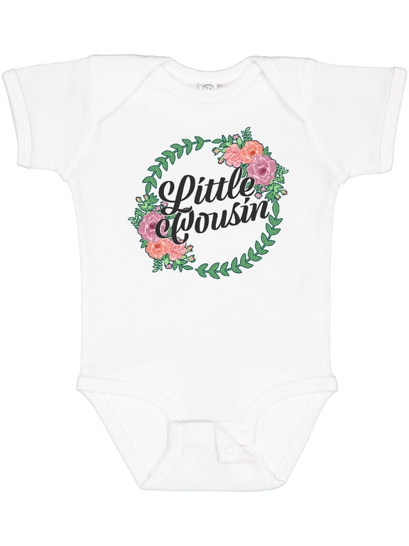Little Cousin with Flower Circle Girls Baby Bodysuit