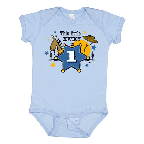 Inktastic Little Cowboy 1st Birthday Boys Baby Bodysuit