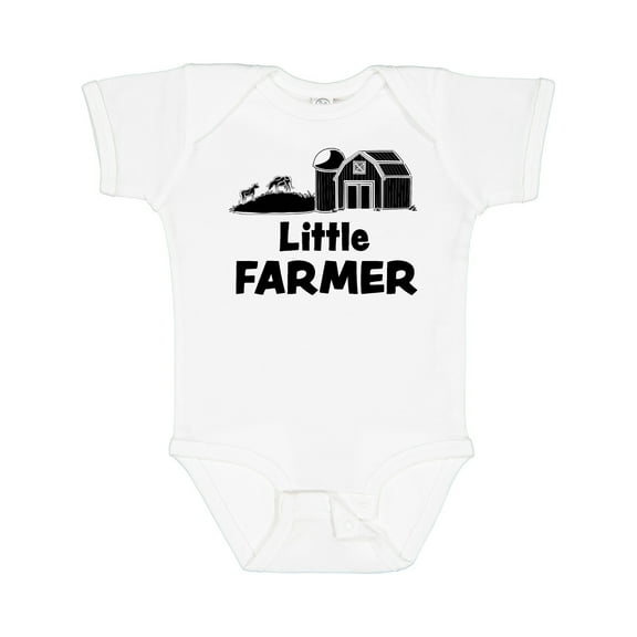 Inktastic Little Farmer Barn, Silo and Cows Boys or Girls Baby Bodysuit