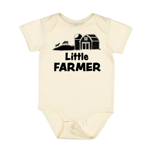Inktastic Little Farmer Barn, Silo and Cows Boys or Girls Baby Bodysuit