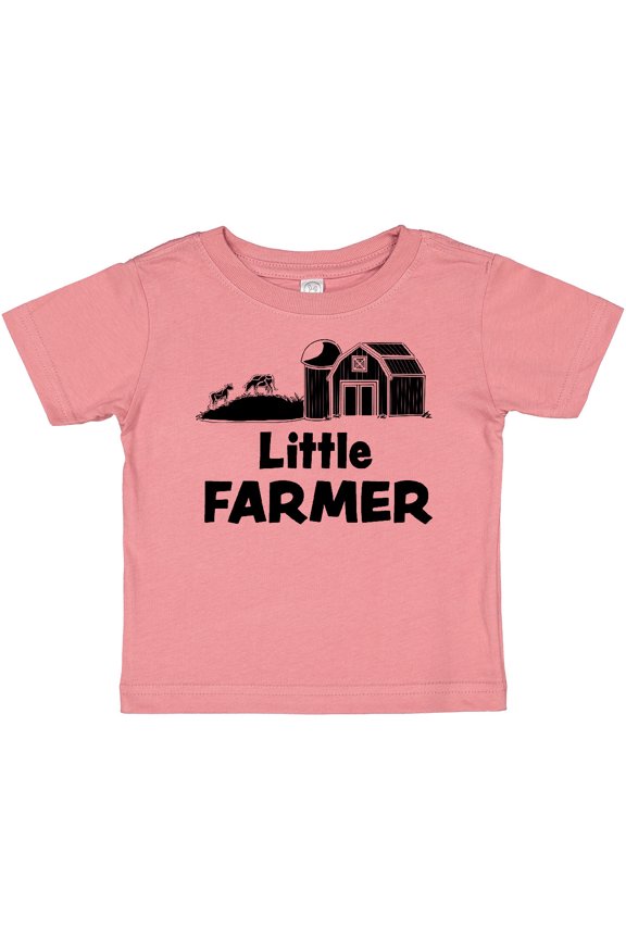 Little Farmer Barn, Silo and Cows Boys or Girls Baby T-Shirt