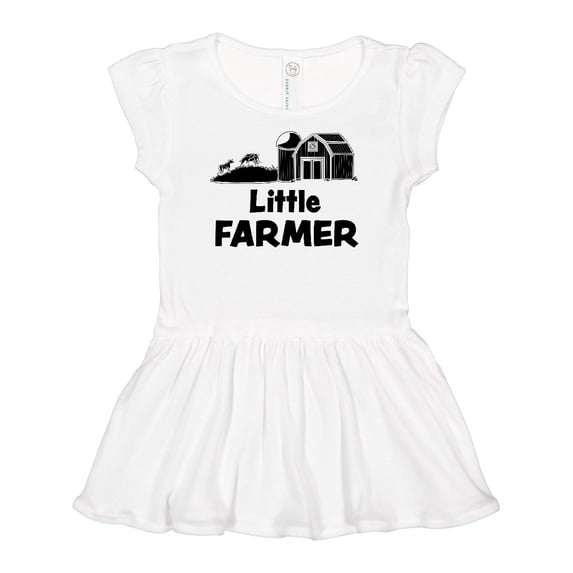 Inktastic Little Farmer Barn, Silo and Cows Girls Baby Dress