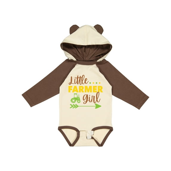 Inktastic Little Farmer Girl Girls Long Sleeve Baby Bodysuit