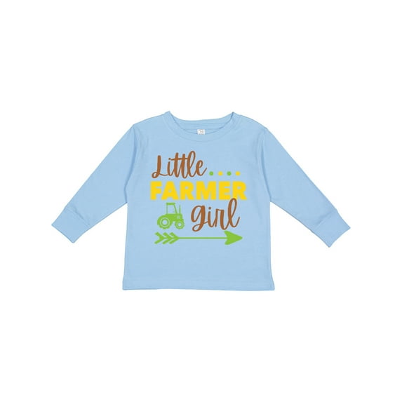 Inktastic Little Farmer Girl Girls Long Sleeve Toddler T-Shirt