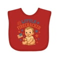 thumbnail image 1 of Inktastic Little Firecracker 4th of July Baby Boys or Girls Baby Bib, 1 of 4