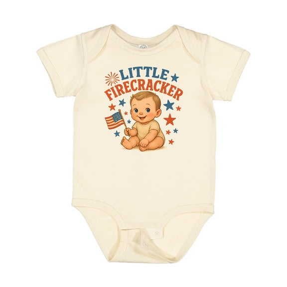 Inktastic Little Firecracker 4th of July Baby Boys or Girls Baby Bodysuit