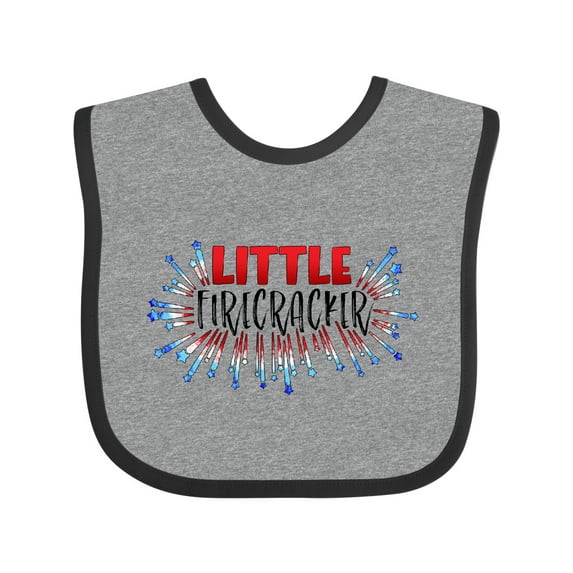 Inktastic Little Firecracker Fourth of July Boys or Girls Baby Bib