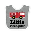 thumbnail image 1 of Inktastic Little Firefighter Fire Engine Boys or Girls Baby Bib, 1 of 4