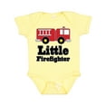 thumbnail image 1 of Inktastic Little Firefighter Fire Engine Boys or Girls Baby Bodysuit, 1 of 5