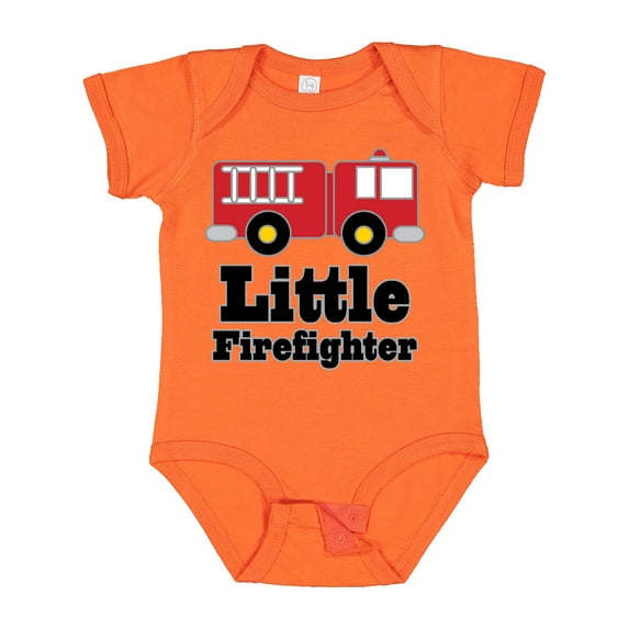 Inktastic Little Firefighter Fire Engine Boys or Girls Baby Bodysuit