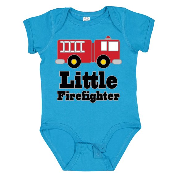 Inktastic Little Firefighter Fire Engine Boys or Girls Baby Bodysuit