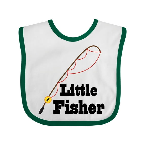 Inktastic Little Fisher Fishing Boys or Girls Baby Bib