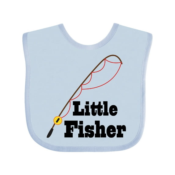 Inktastic Little Fisher Fishing Boys or Girls Baby Bib