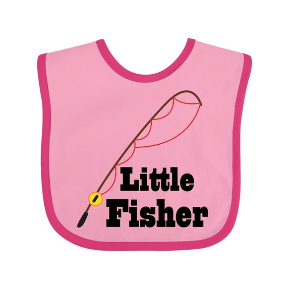 Inktastic Little Fisher Fishing Boys or Girls Baby Bib