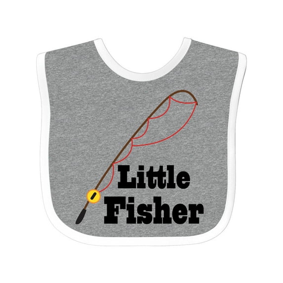 Inktastic Little Fisher Fishing Boys or Girls Baby Bib