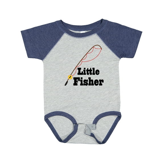 Inktastic Little Fisher Fishing Boys or Girls Baby Bodysuit