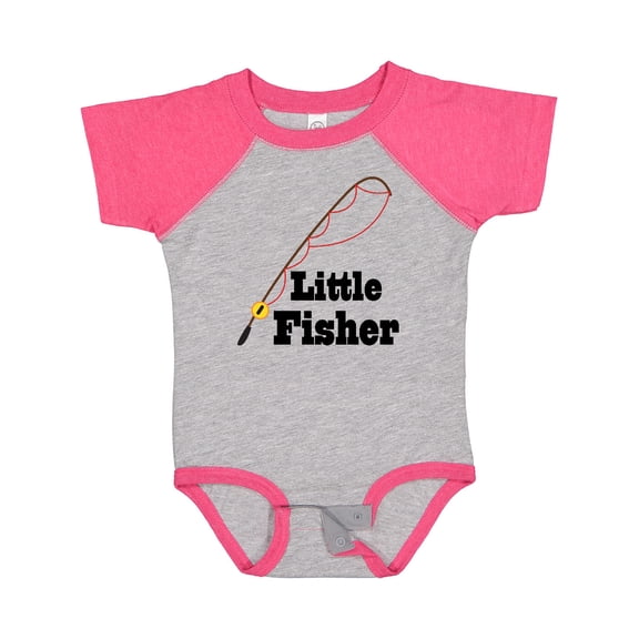 Inktastic Little Fisher Fishing Boys or Girls Baby Bodysuit