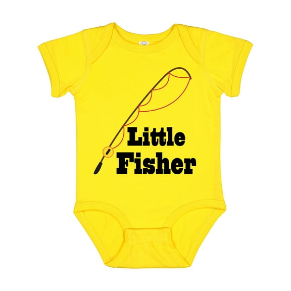 Inktastic Little Fisher Fishing Boys or Girls Baby Bodysuit