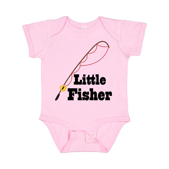 Inktastic Little Fisher Fishing Boys or Girls Baby Bodysuit