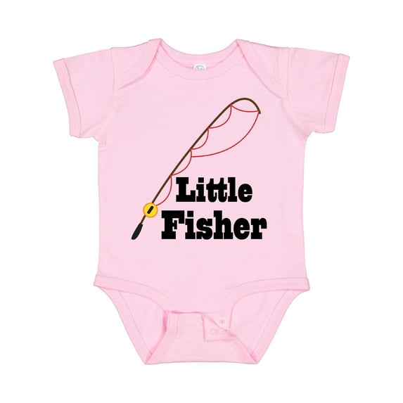 Inktastic Little Fisher Fishing Boys or Girls Baby Bodysuit