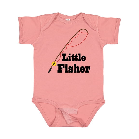 Inktastic Little Fisher Fishing Boys or Girls Baby Bodysuit