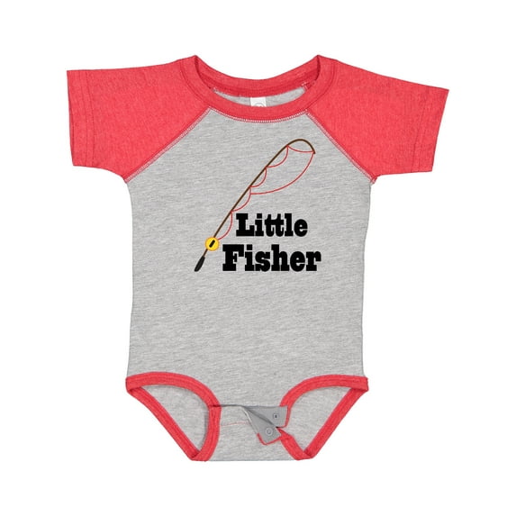 Inktastic Little Fisher Fishing Boys or Girls Baby Bodysuit