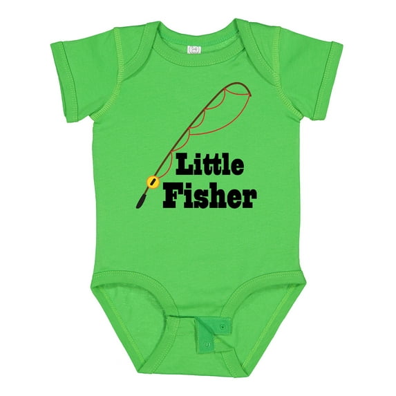 Inktastic Little Fisher Fishing Boys or Girls Baby Bodysuit