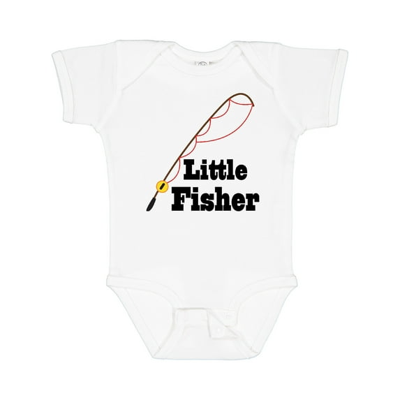 Inktastic Little Fisher Fishing Boys or Girls Baby Bodysuit