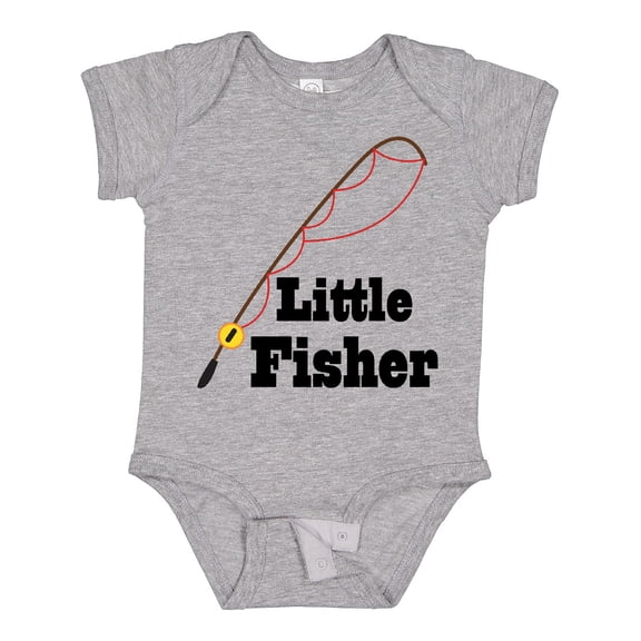 Inktastic Little Fisher Fishing Boys or Girls Baby Bodysuit