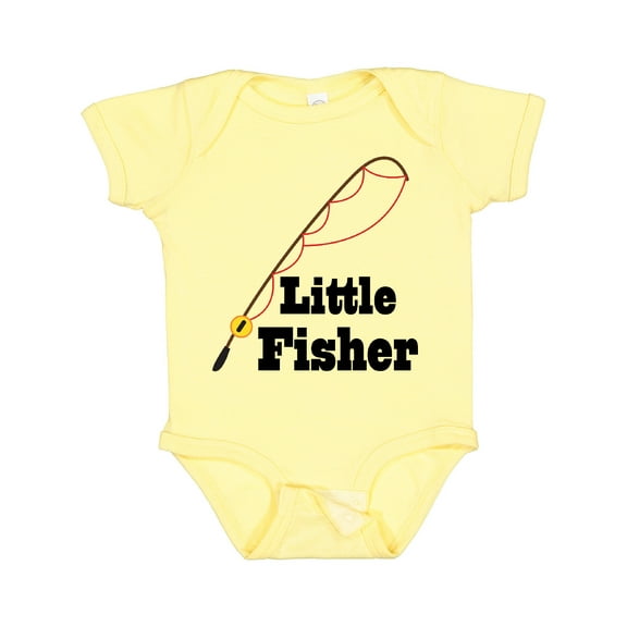 Inktastic Little Fisher Fishing Boys or Girls Baby Bodysuit