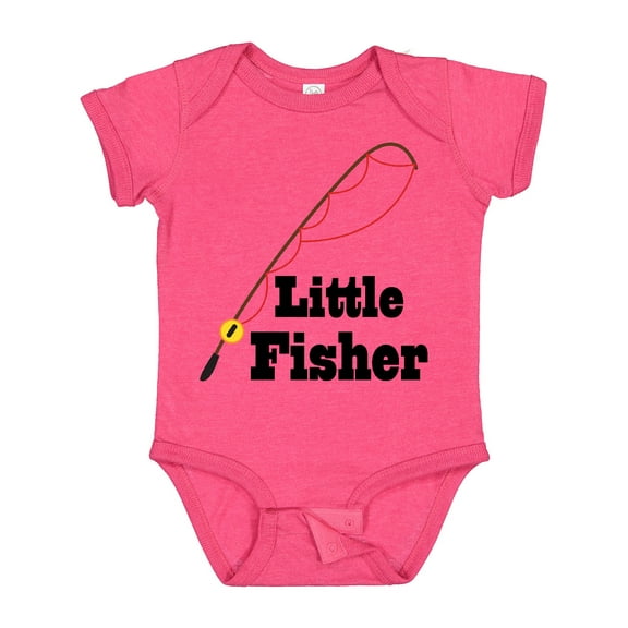Inktastic Little Fisher Fishing Boys or Girls Baby Bodysuit