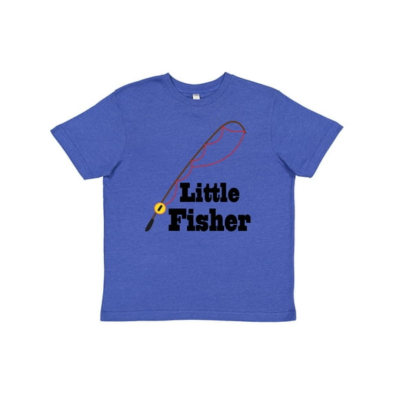 Inktastic Little Fisher Fishing Youth T-Shirt