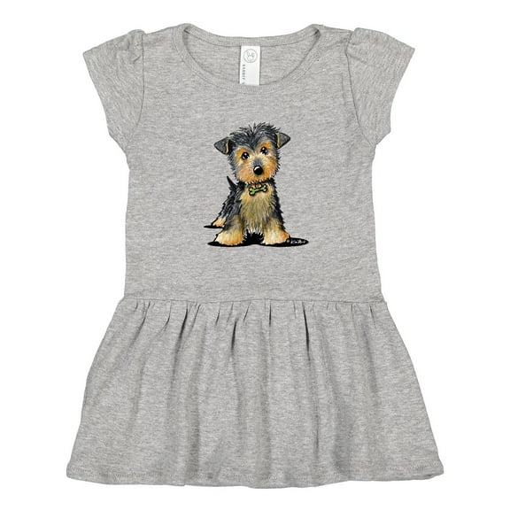 Inktastic Little Gent Yorkie Girls Toddler Dress