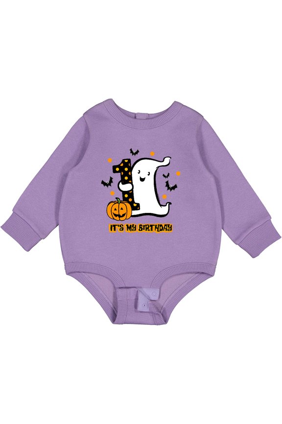 Little Ghost 1st Birthday Baby Fleece Bodysuit