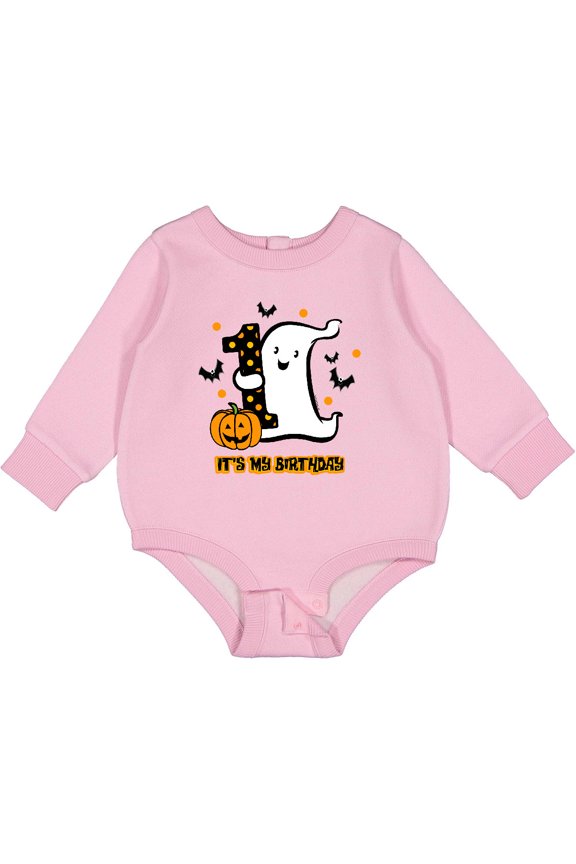 Little Ghost 1st Birthday Baby Fleece Bodysuit