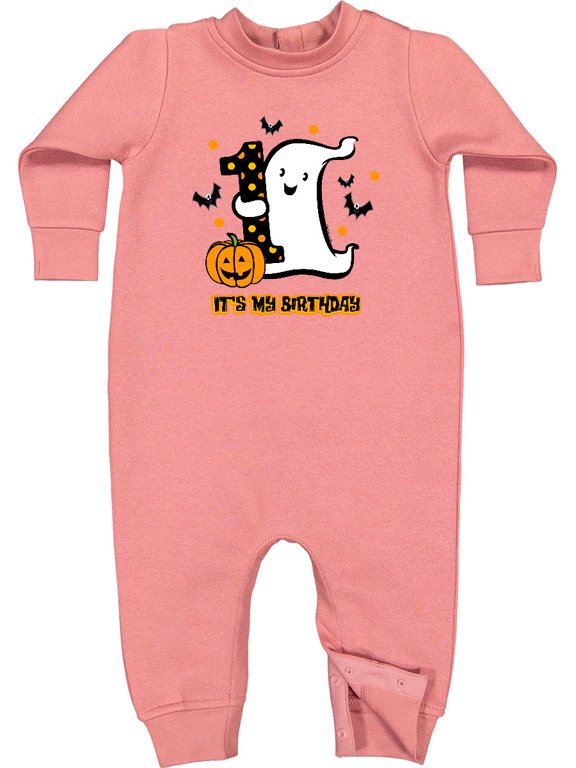 Little Ghost 1st Birthday Baby Fleece Romper