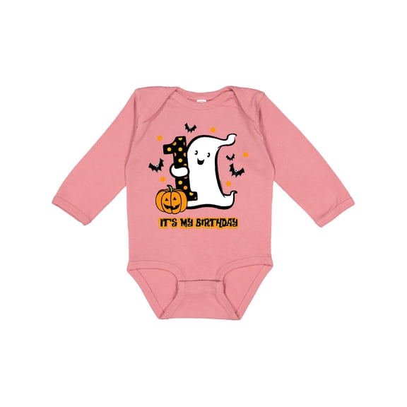 Inktastic Little Ghost 1st Birthday Boys or Girls Long Sleeve Baby Bodysuit