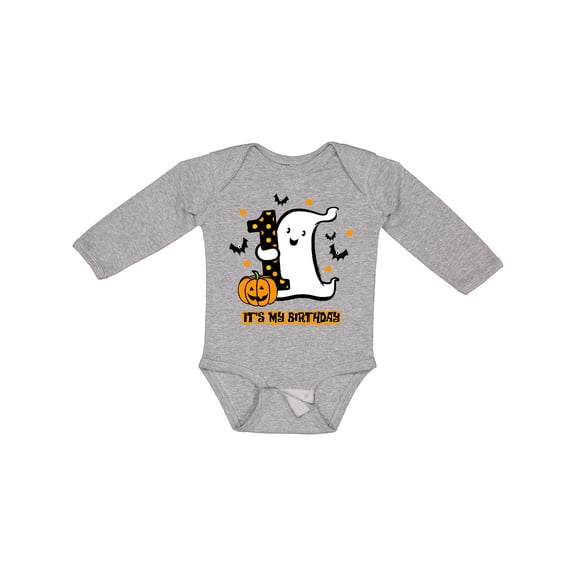Inktastic Little Ghost 1st Birthday Boys or Girls Long Sleeve Baby Bodysuit