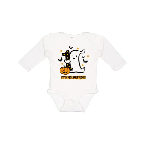 Inktastic Little Ghost 1st Birthday Boys or Girls Long Sleeve Baby Bodysuit