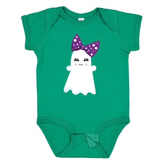 Inktastic Little Ghost, Cute Ghost, Ribbon, Halloween Girls Baby Bodysuit