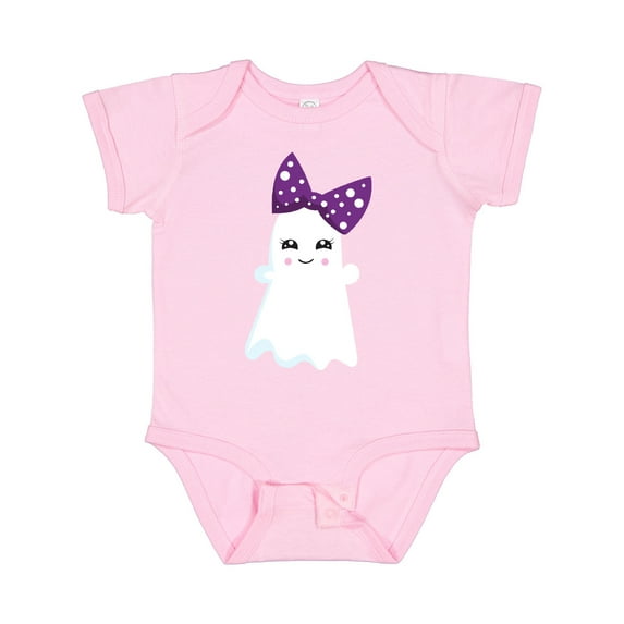 Inktastic Little Ghost, Cute Ghost, Ribbon, Halloween Girls Baby Bodysuit
