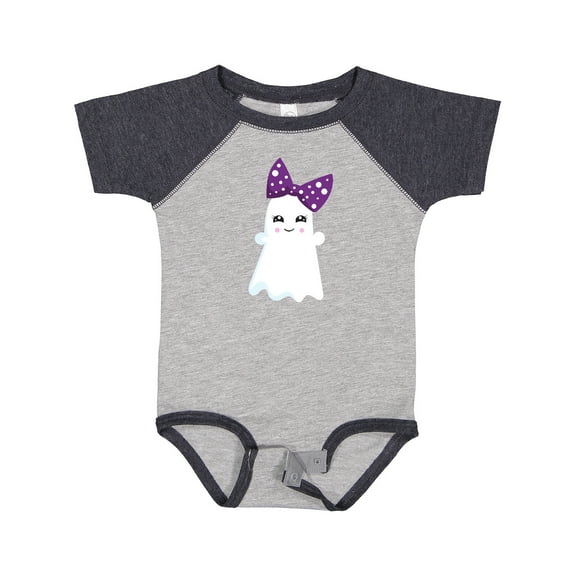 Inktastic Little Ghost, Cute Ghost, Ribbon, Halloween Girls Baby Bodysuit
