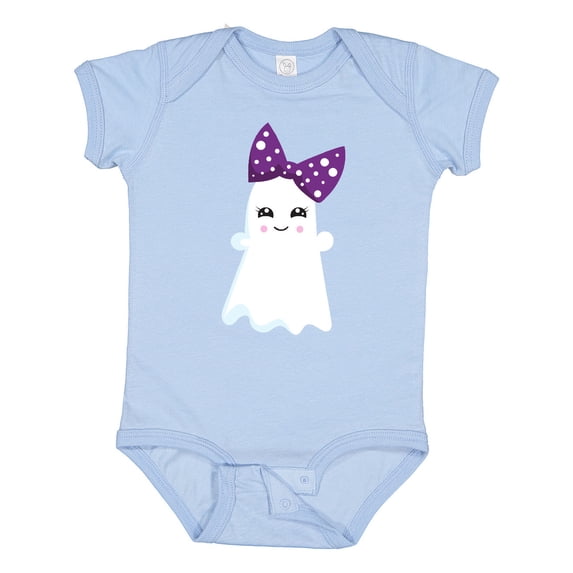 Inktastic Little Ghost, Cute Ghost, Ribbon, Halloween Girls Baby Bodysuit