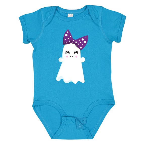 Inktastic Little Ghost, Cute Ghost, Ribbon, Halloween Girls Baby Bodysuit